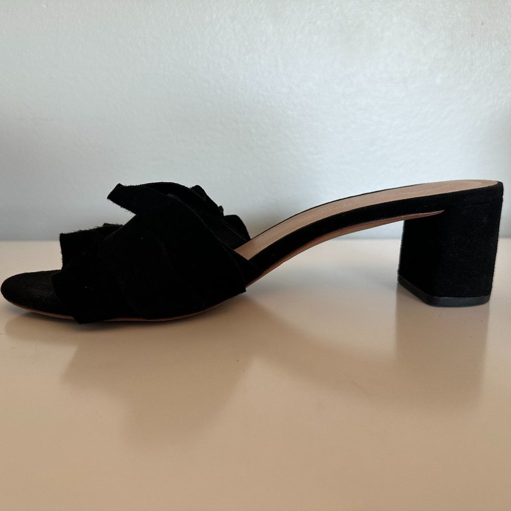 Loeffler Randall Black Vera Ruffle Block Heel Size 39